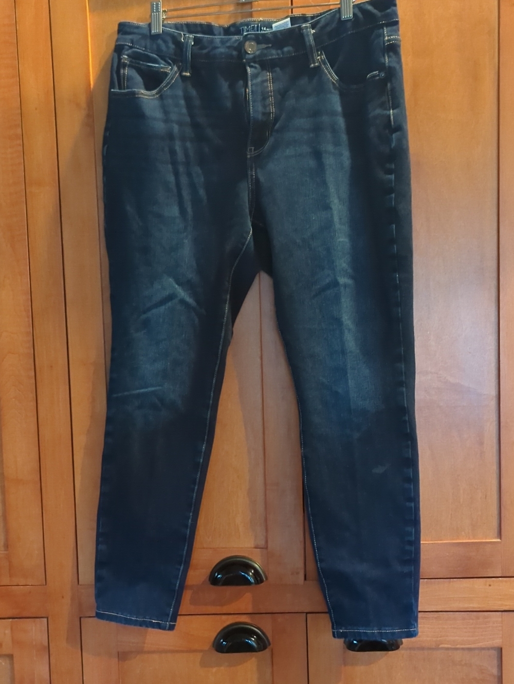 Time and Tru Dark Blue Cropped Stretch Jeans